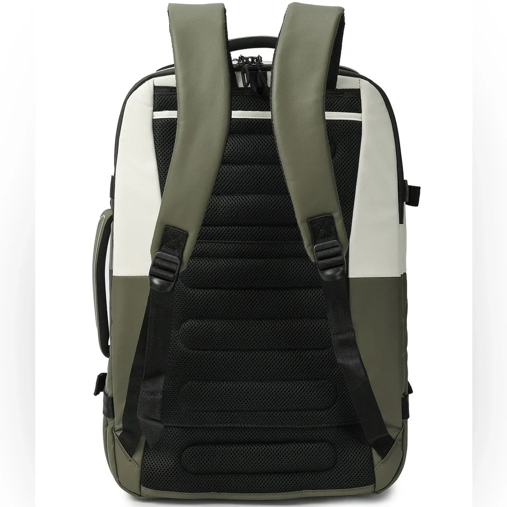 Hedgren Trip Large Expandable Performance Travel Backpack in Olive/Natural - Picture 3 of 6